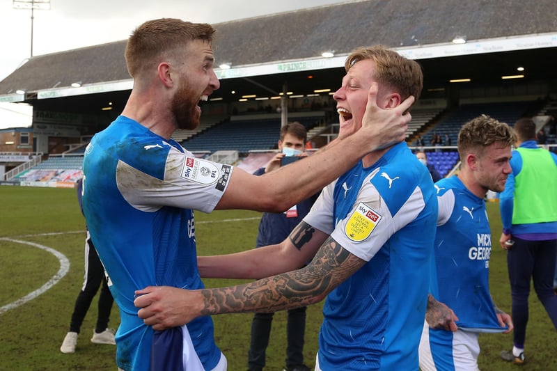 Centre-back partners Mark Beevers and Frrankie Kent take it all in. Photo: Joe Dent/theposh.com.