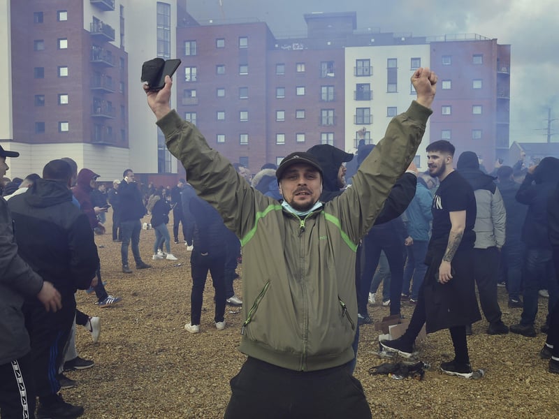 Posh drew with Lincoln City to gain promotion to the Championship triggering huge celebrations with fans outside the Weston Homes Stadium. Pictures: David Lowndes