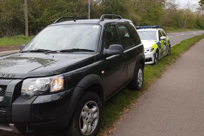 OPU Warwickshire said: "We received Information the green Land Rover Freelander was driving around Warwick with no insurance. We made our way to the area and found the vehicle abandoned at the side of the road on Gallows Hill with the hazard lights on. No sign of the driver so we completed our checks and confirmed the vehicle had no insurance. Vehicle seized."