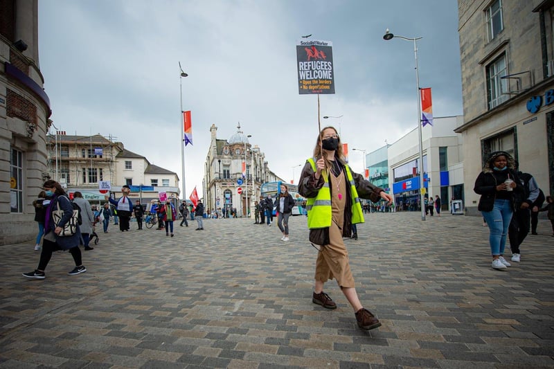 Protesters in Eastbourne also used the oppurtunity to raise awareness of other issues. SUS-210405-155119001