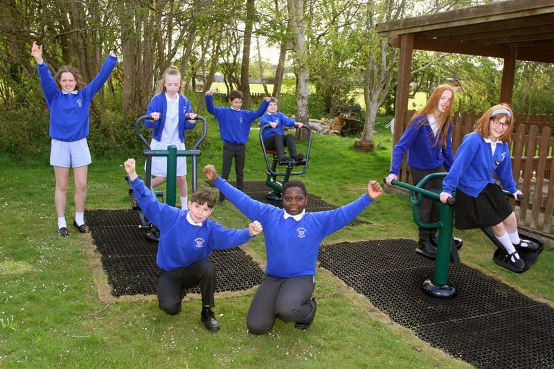 New outdoor gym equipment fitted in the playground at Ferring Primary School. Photo by Derek Martin DM21040817a