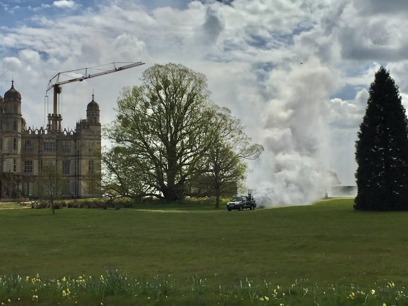 Filming for The Flash at Burghley House