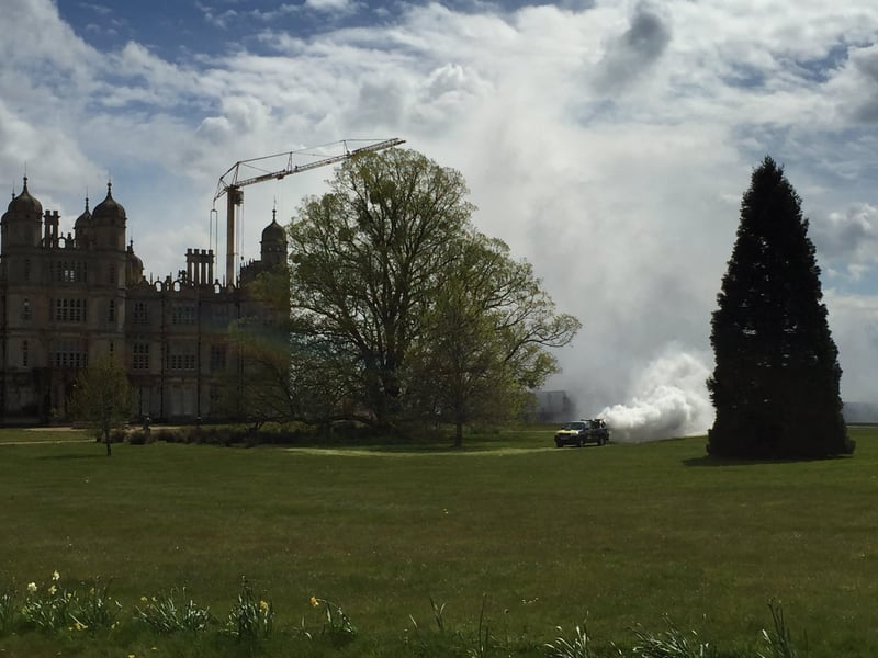 Filming for The Flash at Burghley House