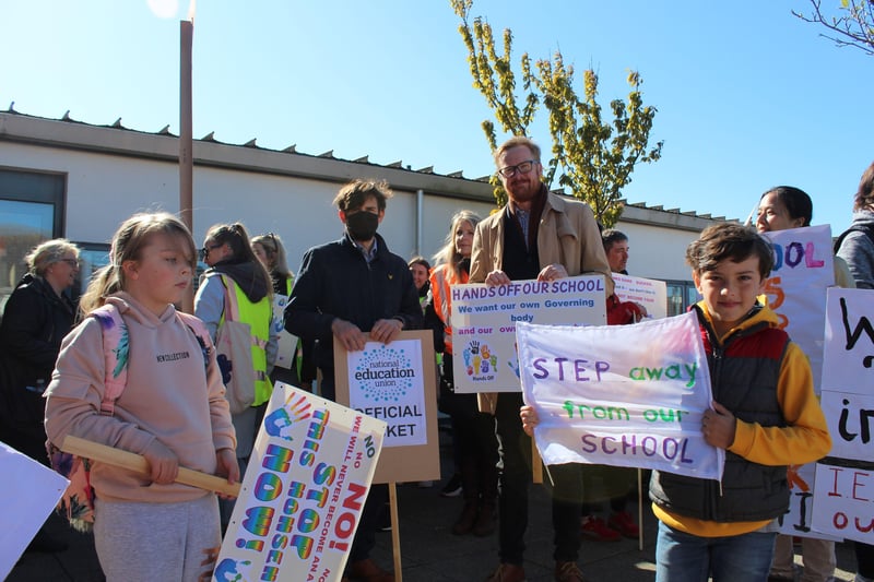 Pupils, parents and teachers protest at Peacehaven Heights school