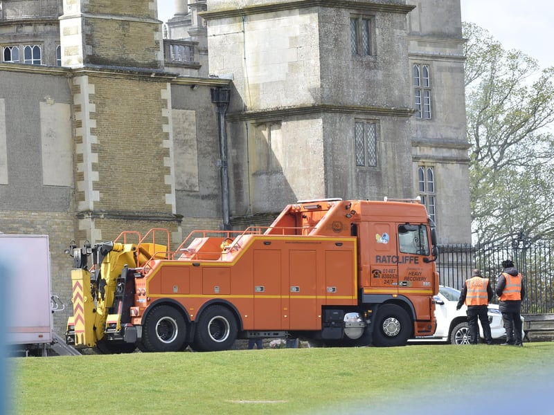 Filming for The Flash at Burghley House