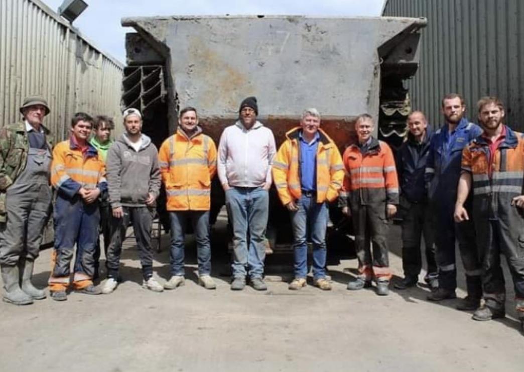 Daniel Abbott (centre) with some of the many volunteers in the project.