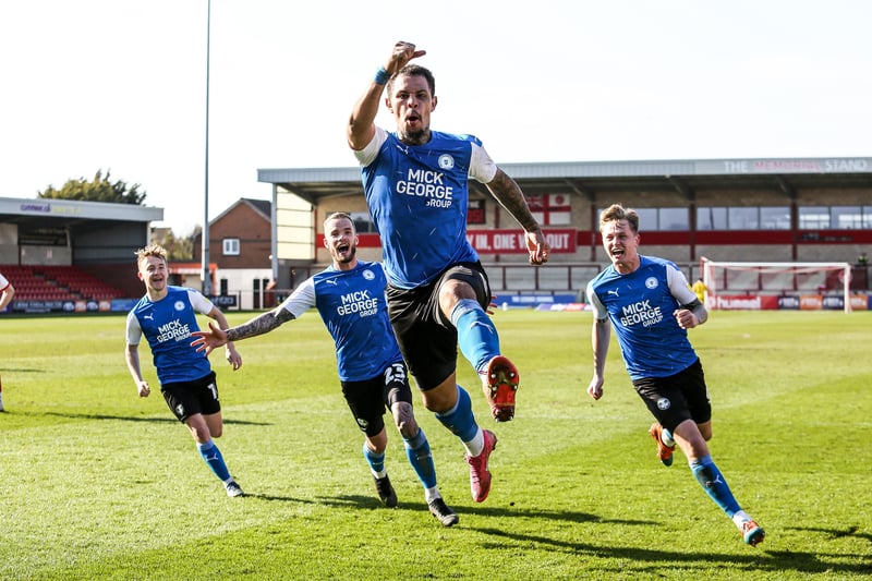 Jonson Clarke-Harris celebrates a crucial late Good Friday goal at Fleetwood.