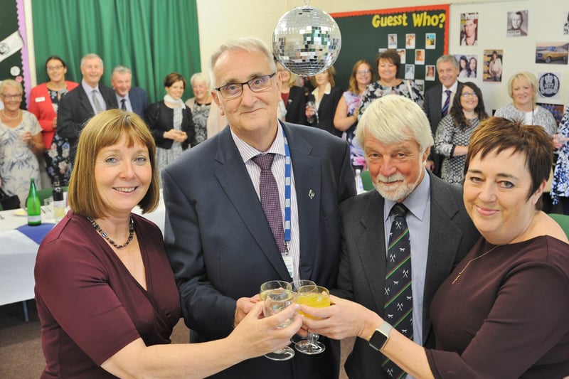 A surprise party to mark John's 40th year as a governor at City College Peterborough