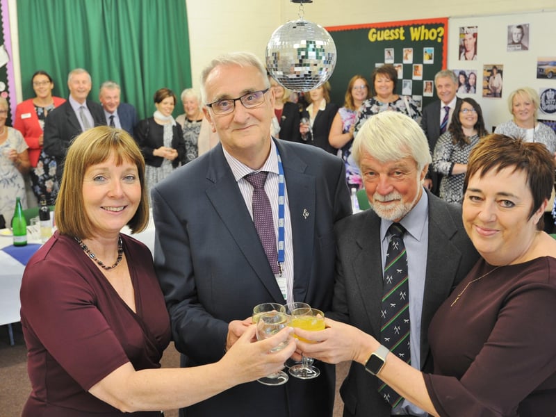 A surprise party to mark John's 40th year as a governor at City College Peterborough
