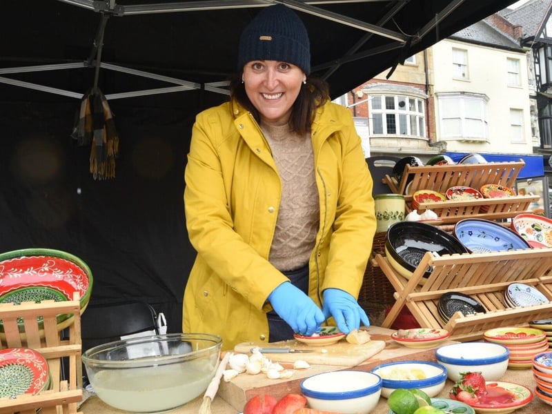 The vegan market in Peterborough city centre today.