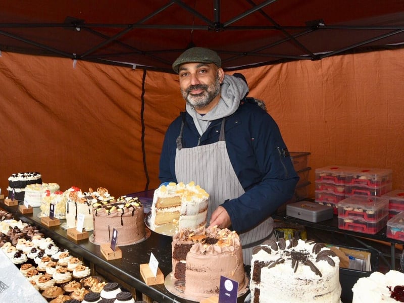The vegan market in Peterborough city centre today.