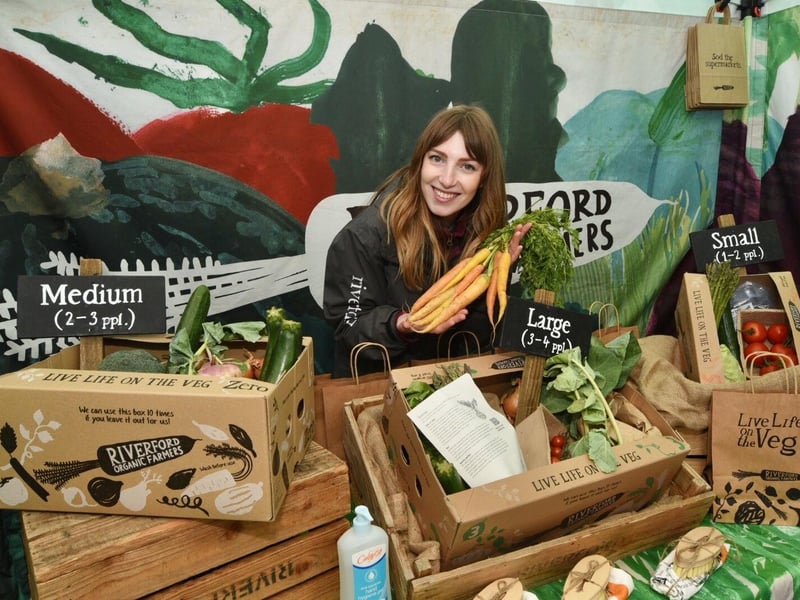 The vegan market in Peterborough city centre today.