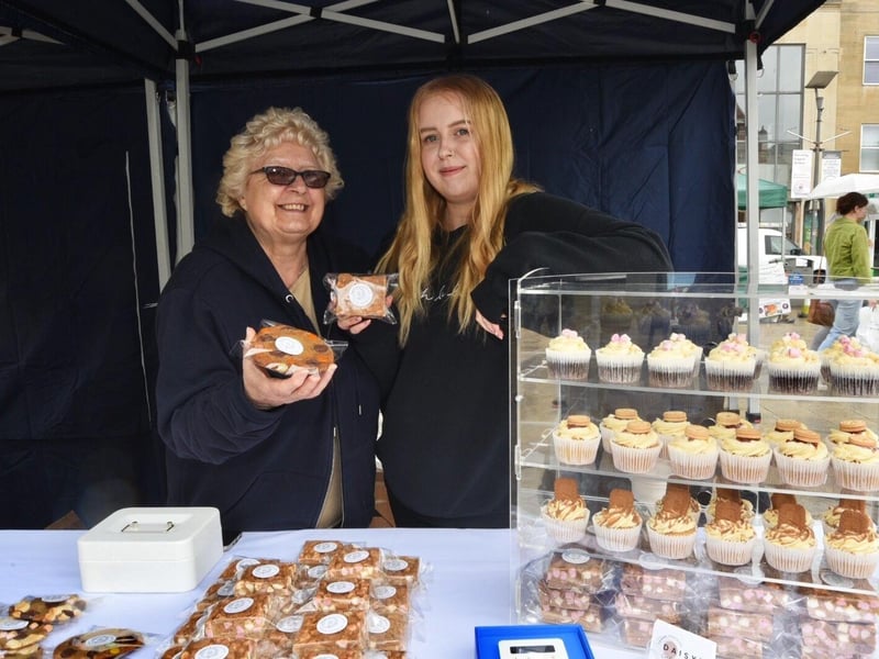 The vegan market in Peterborough city centre today.