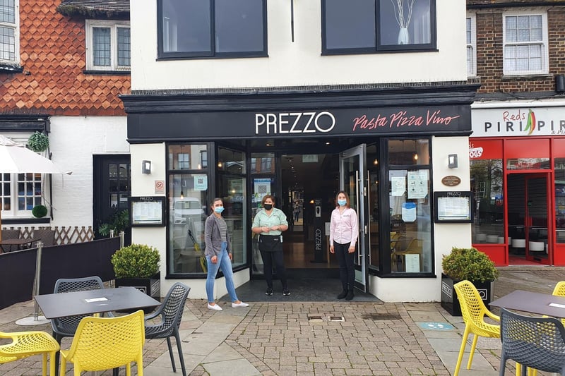 The staff of Prezzo, in the High Street, were getting prepared to welcome people back to dining inside