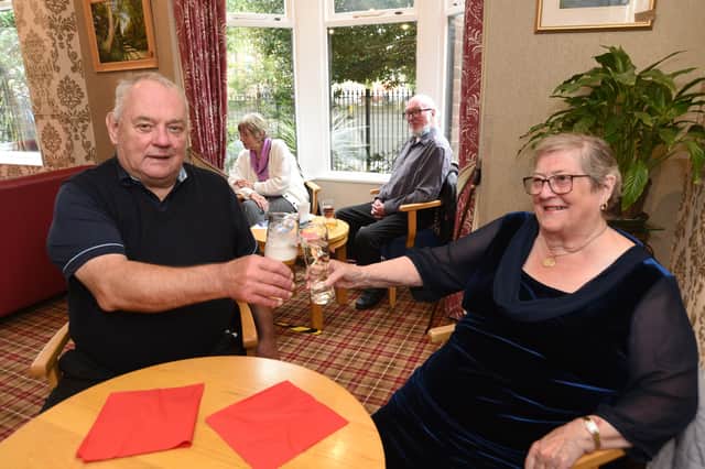 Frances (75) and Alec (71) Bigley celebrating their 50th anniversary at the Peterborough Conservative Club.