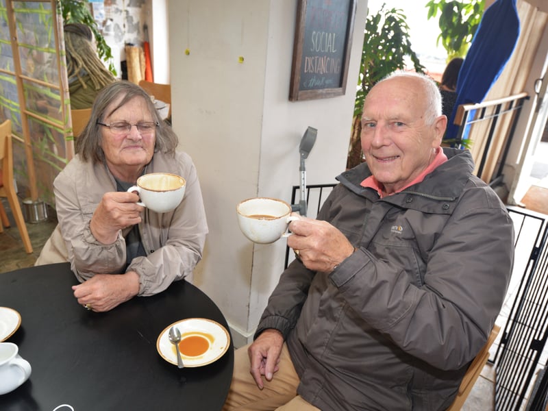 People enjoying being able to meet up inside pubs, cafes and restaurants again after the easing of lockdown restrictions on May 17. Photos taken in Hastings.St Mary in the Castle SUS-210517-143125001