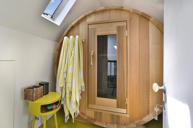 The house currently has a sauna in a room that could be used as a bedroom, study or nursery