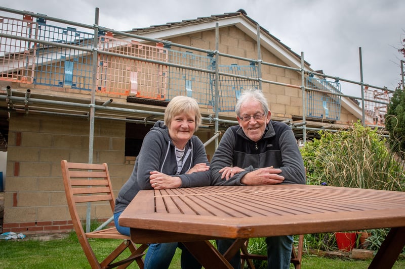 Husband and wife Dave Turner and Olwyn Cornwell from Market Deeping in Lincolnshire suffered a major fire at their home. To help rebuild their bungalow, Forterra donated bricks and blocks. 
Copyright Mike Sewell 2021
14th May 2021

(Commissioned by Emily Mahon - Unsworth Sugden)