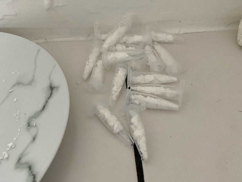 A man had been arrested after class A and B drugs were discovered