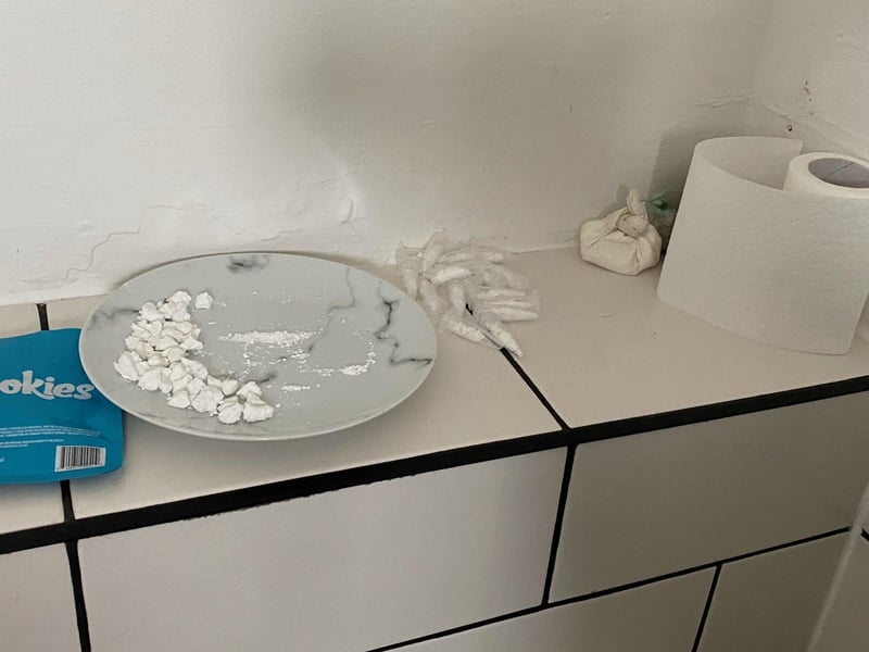 A man had been arrested after class A and B drugs were discovered