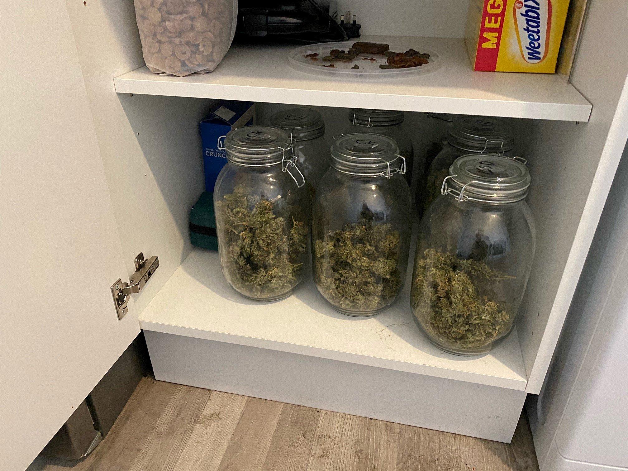A man had been arrested after class A and B drugs were discovered