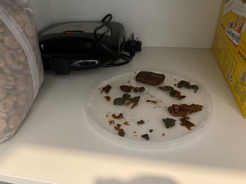 A man had been arrested after class A and B drugs were discovered