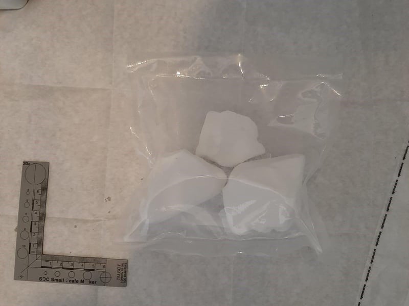 A man had been arrested after class A and B drugs were discovered
