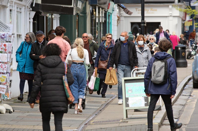 Chichester city centre was busy as restrictions were eased. Photo by Derek Martin Photography.