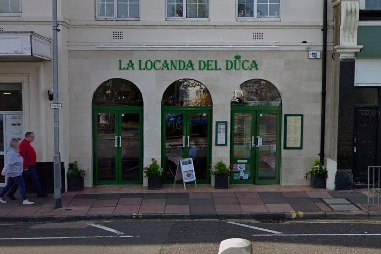 La Locanda Del Duca on Cornfield Terrace  is ranked tenth with a four and a half 'star' rating from 1,251 reviews.  (Picture from Google Street Map) SUS-210604-145317001