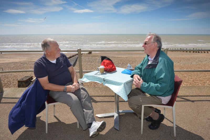 People out and about in Bexhill after the easing of lockdown restrictions on May 17.

Enjoying the fresh air at Beach Cafe SUS-210518-123935001