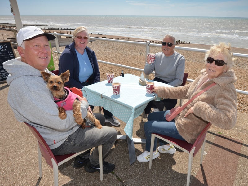 People out and about in Bexhill after the easing of lockdown restrictions on May 17.Enjoying the fresh air at Beach Cafe SUS-210518-123949001