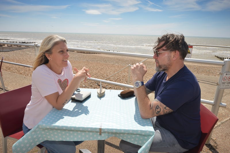 People out and about in Bexhill after the easing of lockdown restrictions on May 17.

Enjoying the fresh air at Beach Cafe SUS-210518-124002001