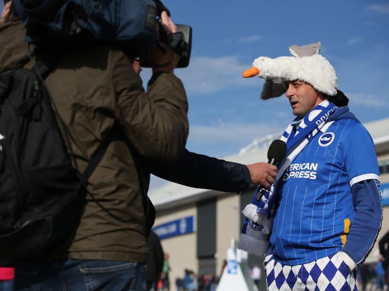 Fans are back at the Amex Stadium for Brighton vs Man City