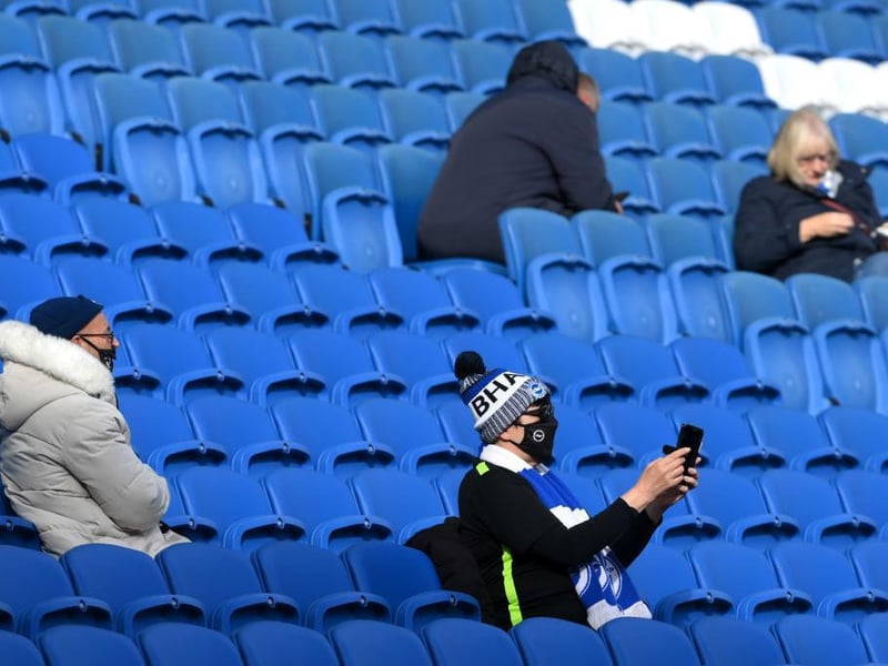 Fans are back at the Amex Stadium for Brighton vs Man City