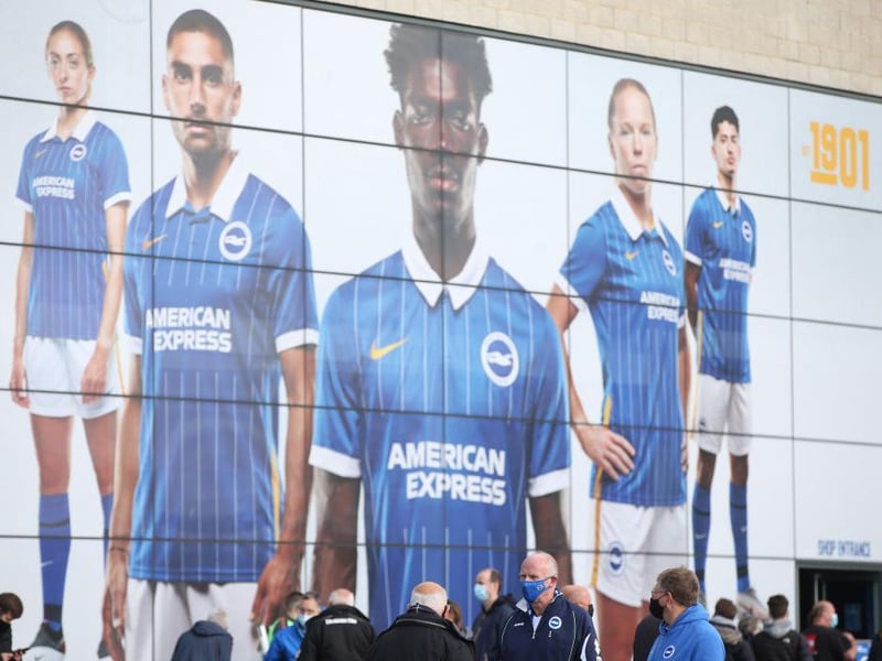 Fans are back at the Amex Stadium for Brighton vs Man City
