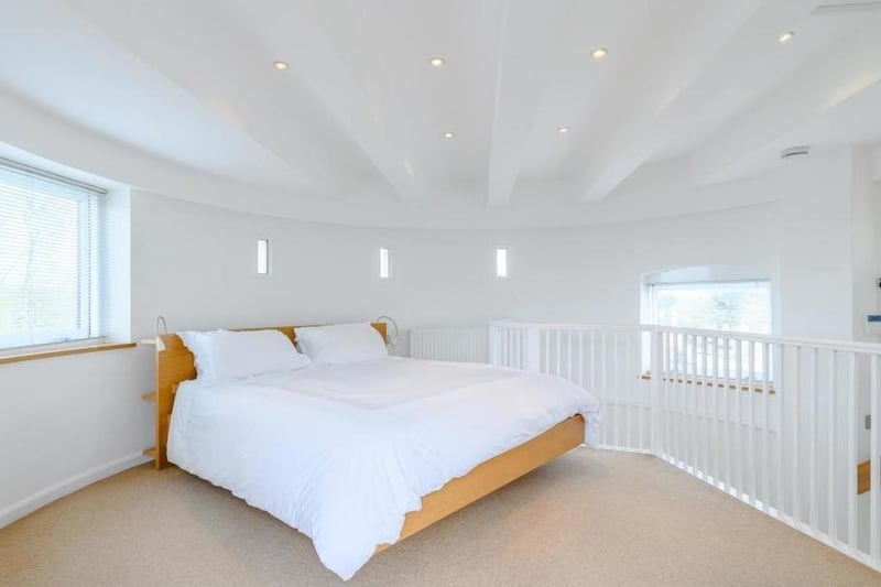 One of the bedrooms in the converted water tower in Tainters Hill in Kenilworth. Photo by Fine and Country