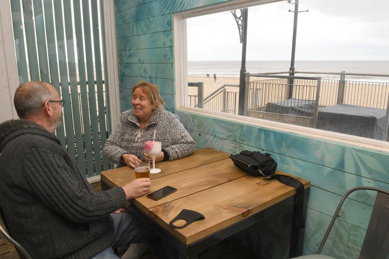 Taking time out in the new Playa at the Pier bar are Caroline King and Darren King of The Aldor guest house in Skegness.