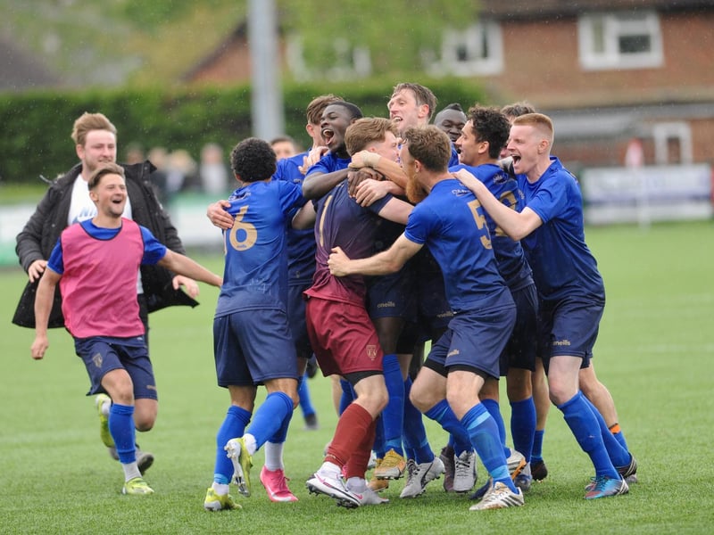 Action and celebrations from Lancing v Loxwood at Steyning in the SCFL Premier Division Shield final / Pictures: Stephen Goodger