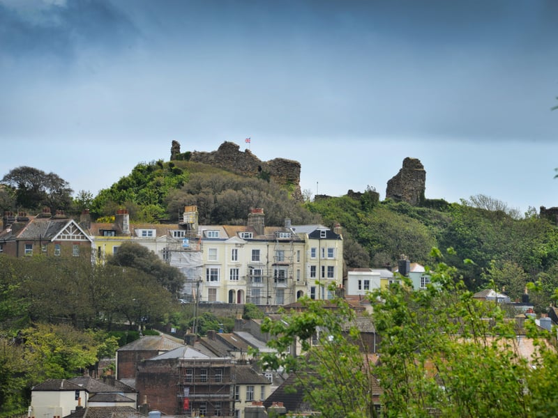 View of Hastings Castle from the Old Hollingsworth's Ford garage site in Braybrooke Road, Hastings. The garage was demolished in 1999. Pic taken on May 24 2021. SUS-210524-143117001