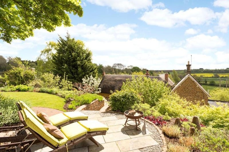Garden view at the old post office and coach house in Ratley near Banbury (Image from Rightmove)