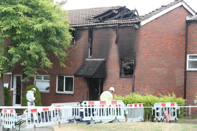 The house following the fire in Croxden Way, Eastbourne SUS-180718-135841001