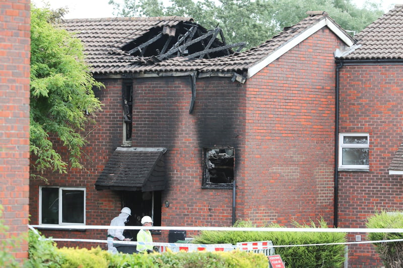 The house following the fire in Croxden Way. SUS-210528-102734001