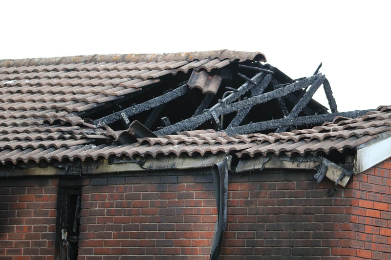 The house following the fire in Croxden Way. SUS-210528-102750001