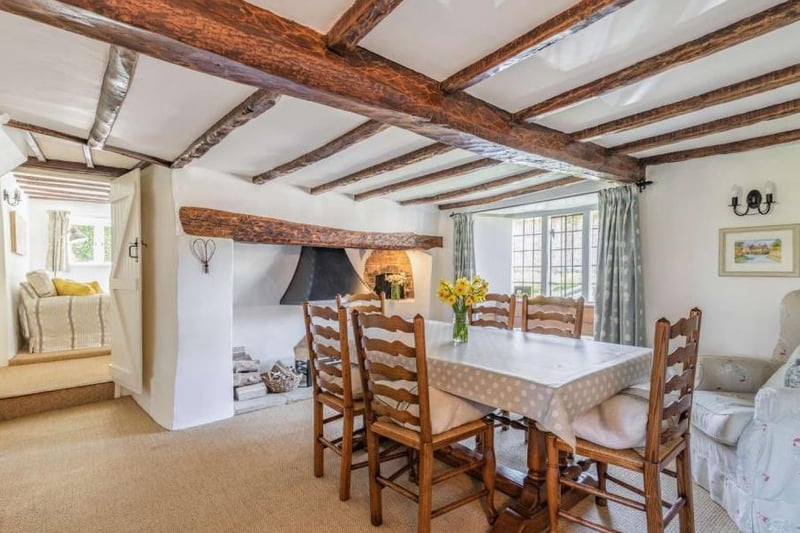 Dining room at the Bylands grade II listed stone cottage near Chipping Norton (Image from Rightmove)