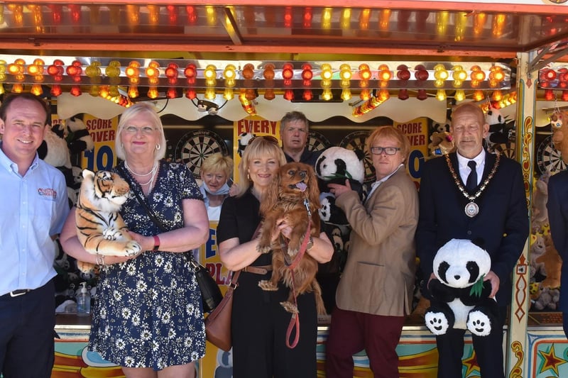 What a lot they won! Henry Chipperfield and guests at the Skegness Vintage Fair.