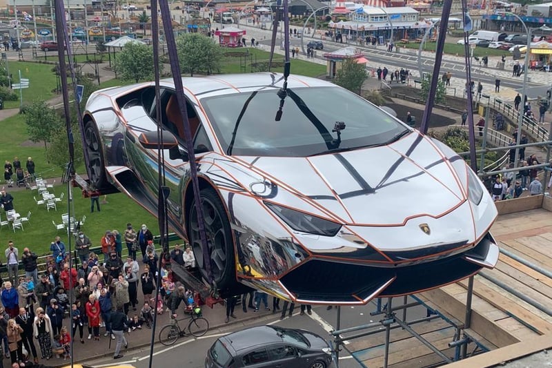 Birds eye view of the Lamborghini lift at the Hive complex in Skegness.