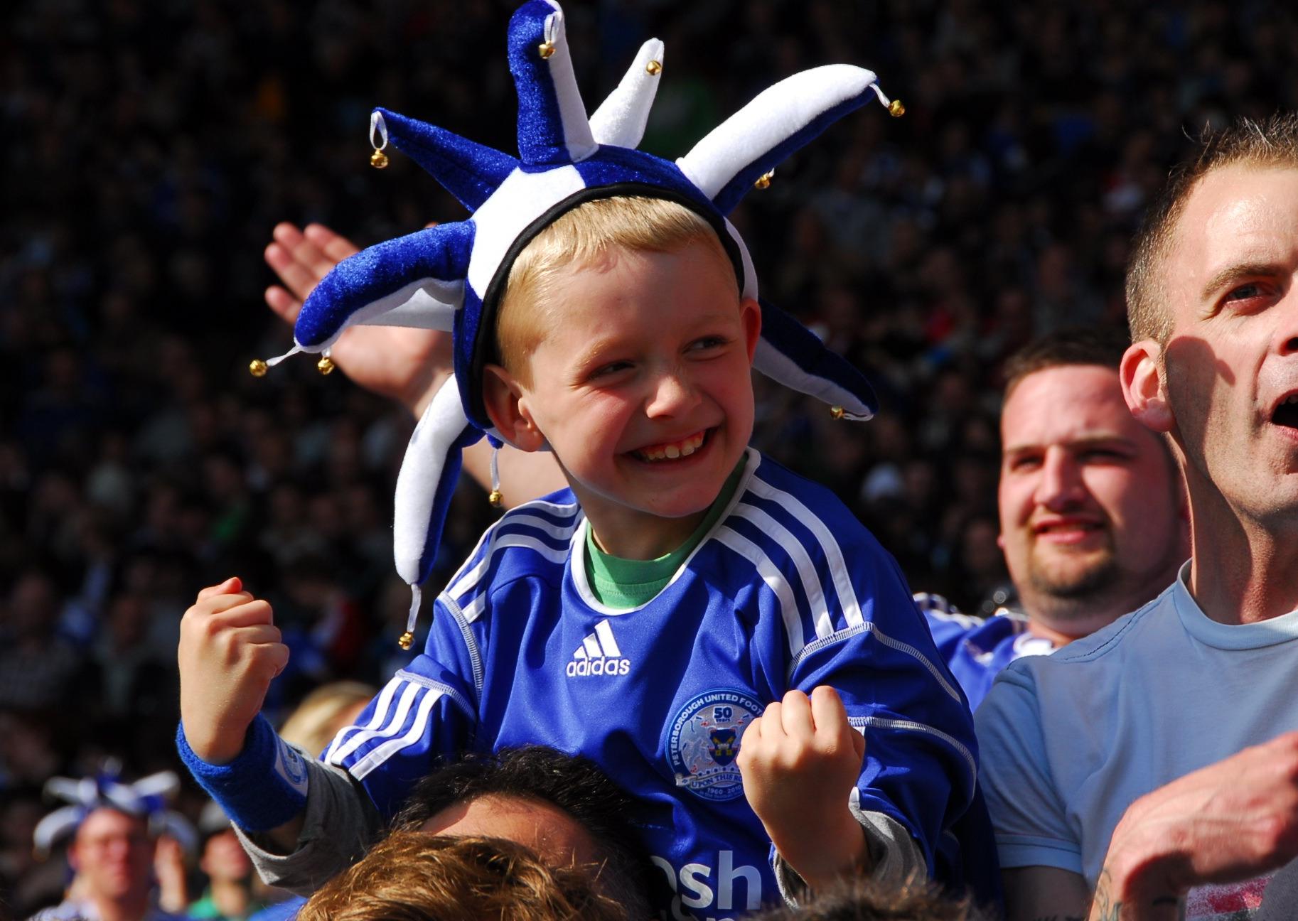 This youngster enjoyed the Posh victory.
