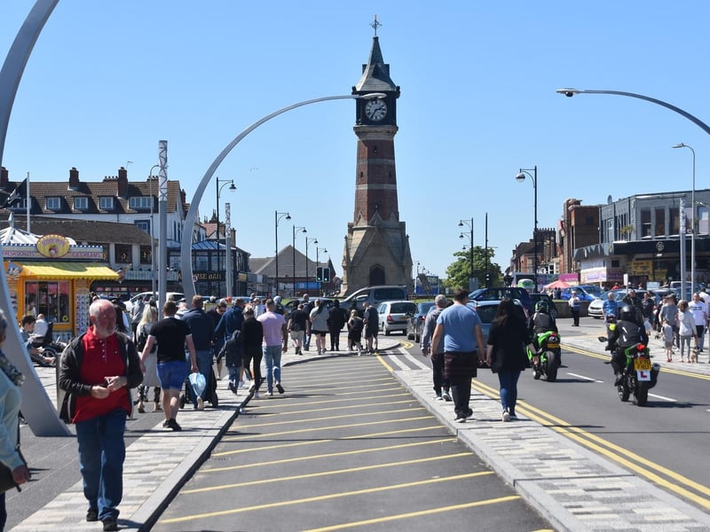 Crowds flocked to the beach and explored the town.