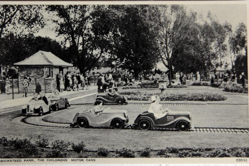 The original car attraction took riders on a break-neck drive around a circuit. Any amount of steering never changed the direction