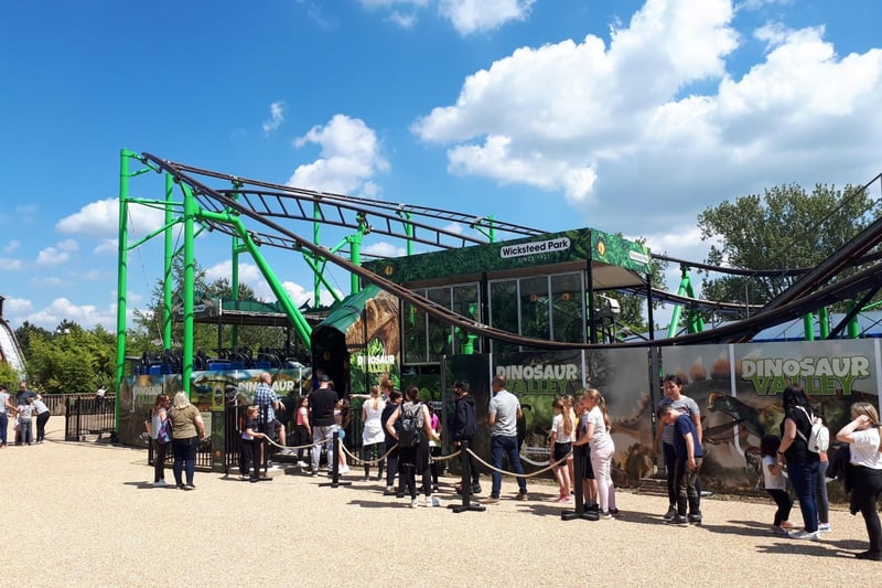 Now Dinosaur Valley the Pinfari Rollercoaster has thrilled Wicksteed Park's visitors since 1992 with speeds up to 28mph